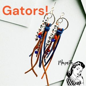 Chomp!  Handmade Gator Earrings!  Gameday gear!  Florida Gators!!!